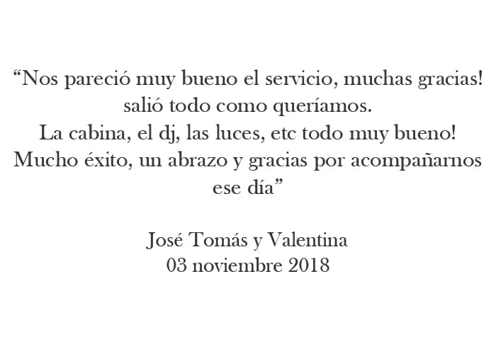 Comentario José Tomás y Valentina