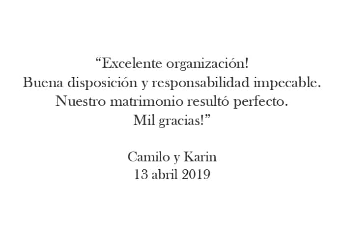 Comentario Camilo y Karin