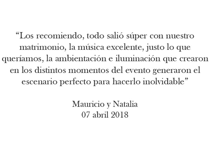 Comentario Mauricio y Natalia